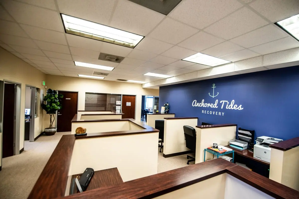 The Anchored Tides Recovery reception and office area