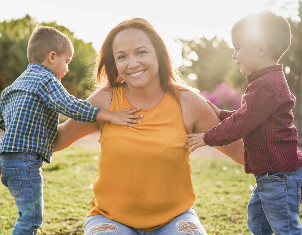 Being a Sober Mom - mother enjoying time with her twin boys