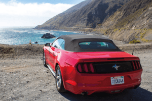 Mustang Car By the Ocean