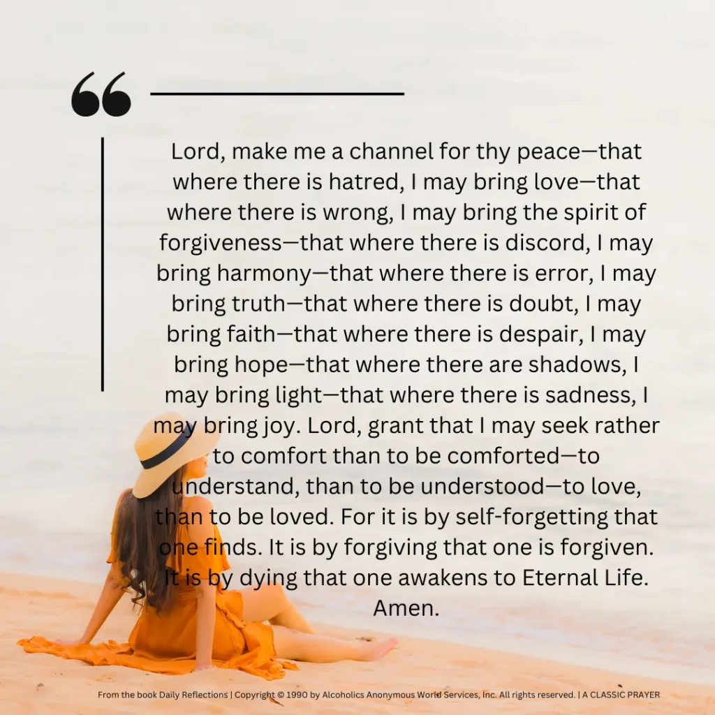 self-forgiveness prayer | A Classic Prayer | Alcoholics Anonymous