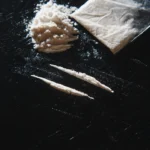 cocaine on black table