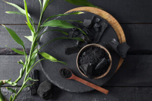 An image of activated charcoal for thc detox.